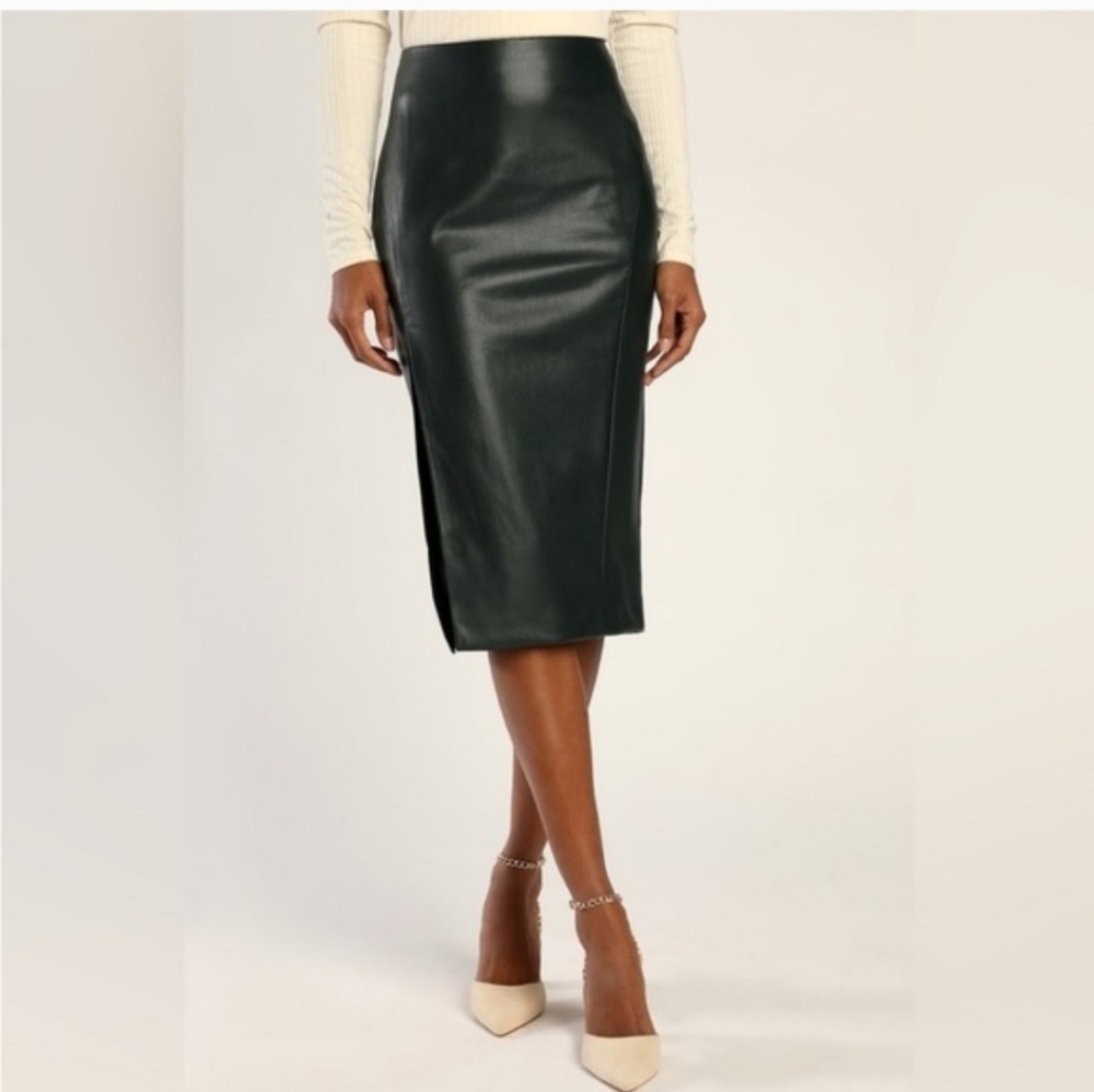 Lulus Mireya Black Vegan Leather Pencil Skirt - Picture 5 of 6